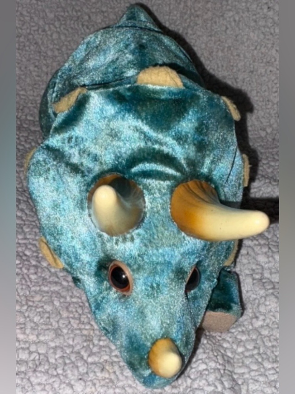 Plush Triceratops Hideaway Cave for Reptiles - Teal